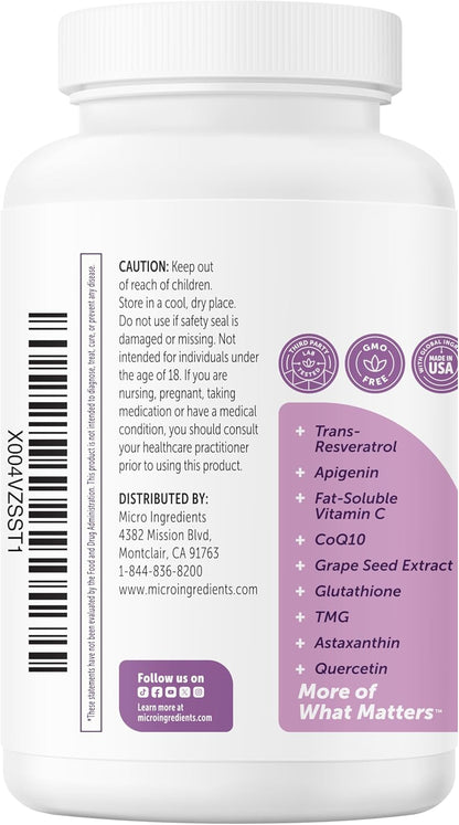Micro Ingredients NMN Complex 1,000mg Per Serving, Veggie Capsules